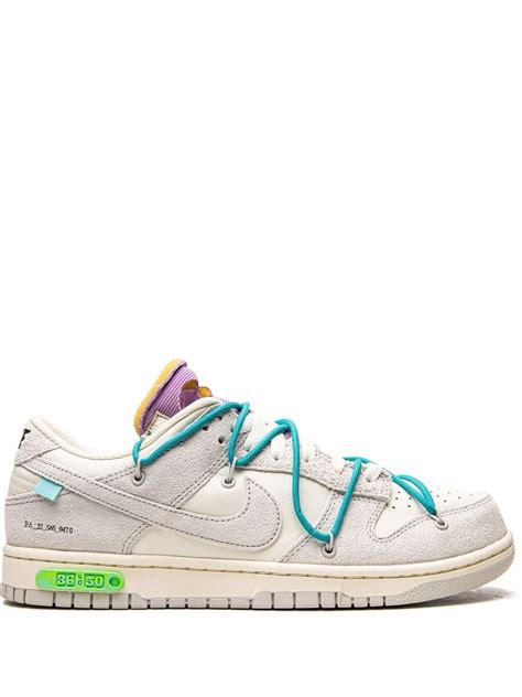 Nike X Off-white Dunk Low "lot 36" Sneakers In Nude | ModeSens