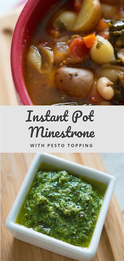 Instant Pot Minestrone with Sausage, Kale, and Pesto Topping | FoodLove.com