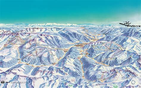 Andorra: ski maps and slopes * All PYRENEES · France, Spain, Andorra