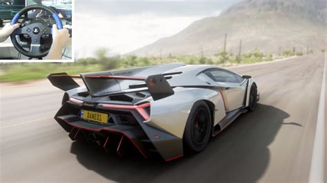 Lamborghini Veneno | Forza Horizon 5 steering wheel gameplay - YouTube