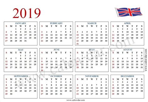 2019 Calendar With Week Numbers - Free Download Printable Calendar ...