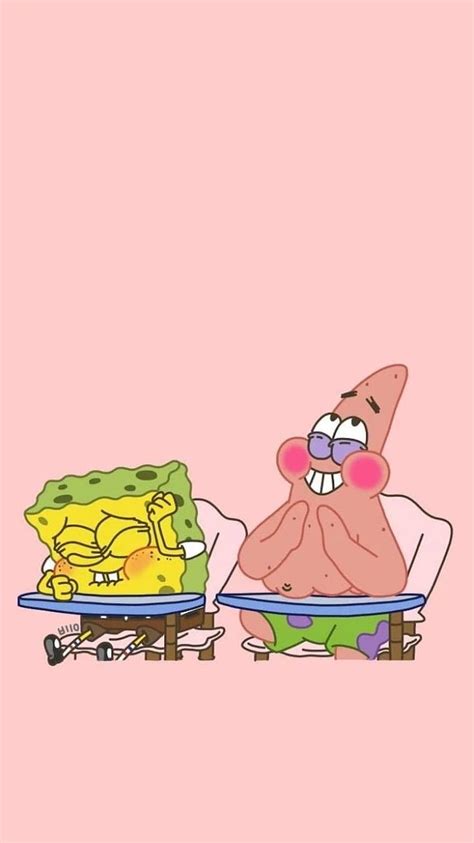 Spongebob Squarepants Patrick Star Girly Iphone Pink Background In 2020. Spongebob , Iphone Cute ...