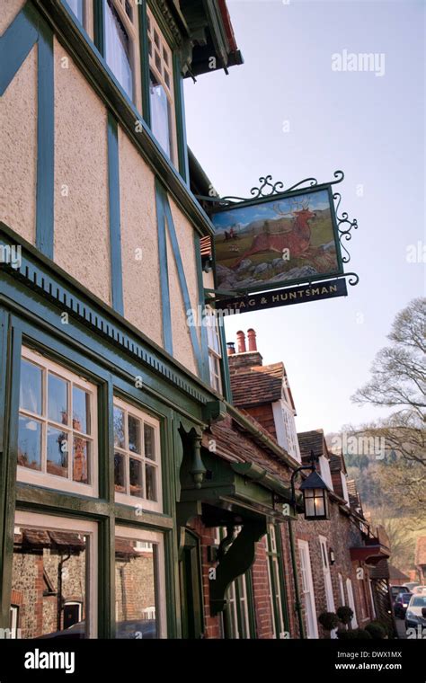 Hambleden Village Stag and Huntsman Pub in Buckinghamshire in UK Stock Photo - Alamy