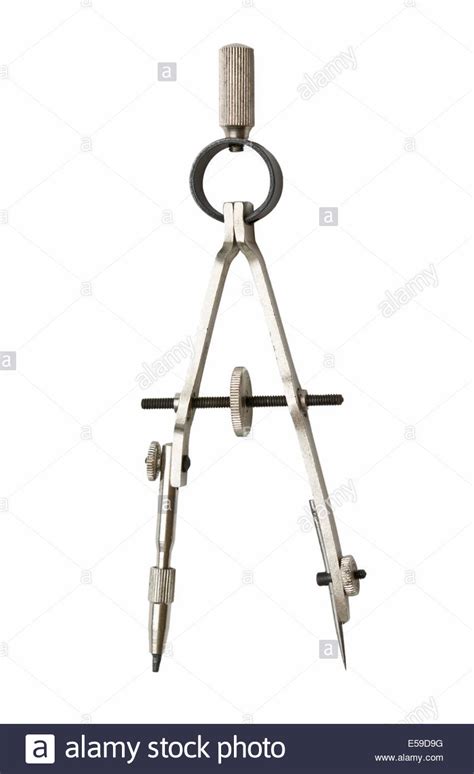 compasses drawing isolated on a white background Stock Photo - Alamy