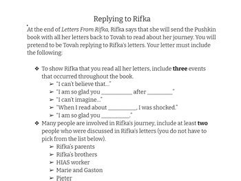 Letters From Rifka: Replying to Rifka by Taylor Langland | TPT