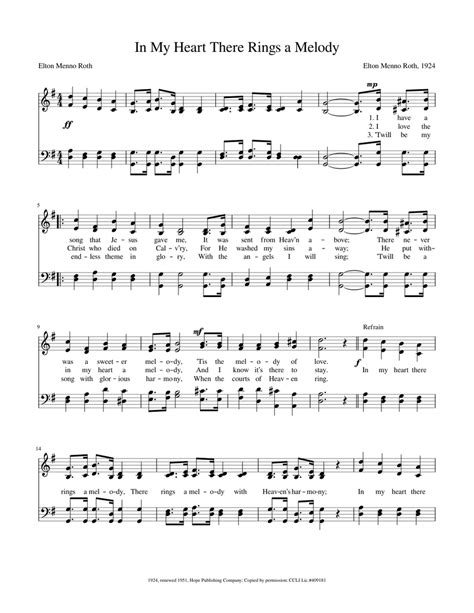 In My Heart There Rings a Melody Sheet music for Piano (SATB ...