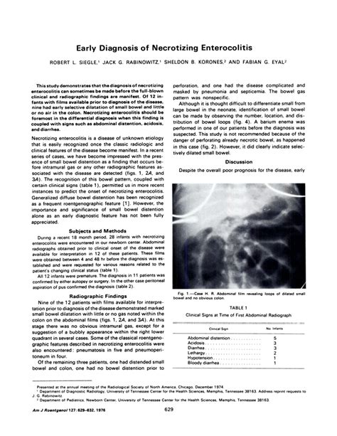 (PDF) Early diagnosis of necrotizing enterocolitis