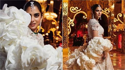 Isha Ambani's megawatt white lehenga for Anant Ambani-Radhika Merchant ...