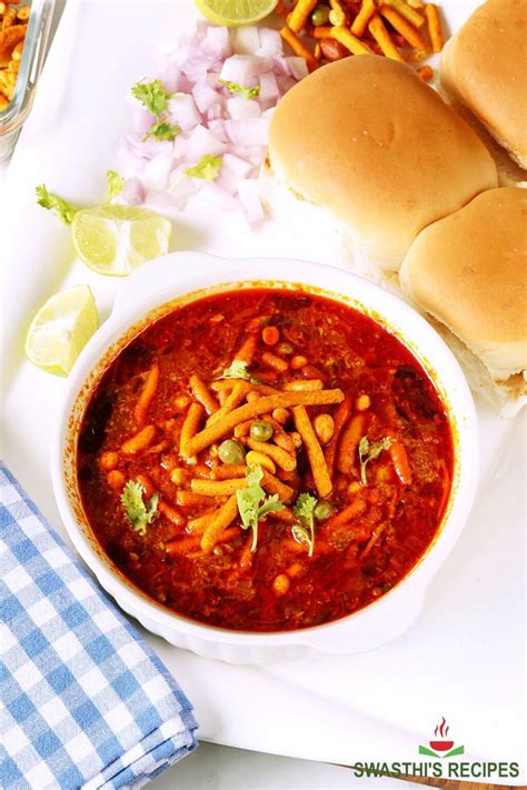 Misal Pav Recipe | Street style- Swasthi's Recipes