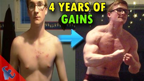 My 4-Year Natural Body Transformation - Skinny to Muscular | Before & After - YouTube