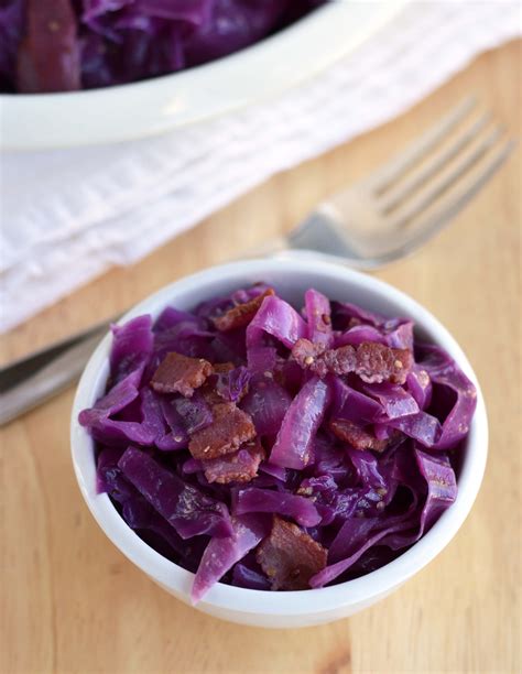 Braised red cabbage with bacon - Friday is Cake Night