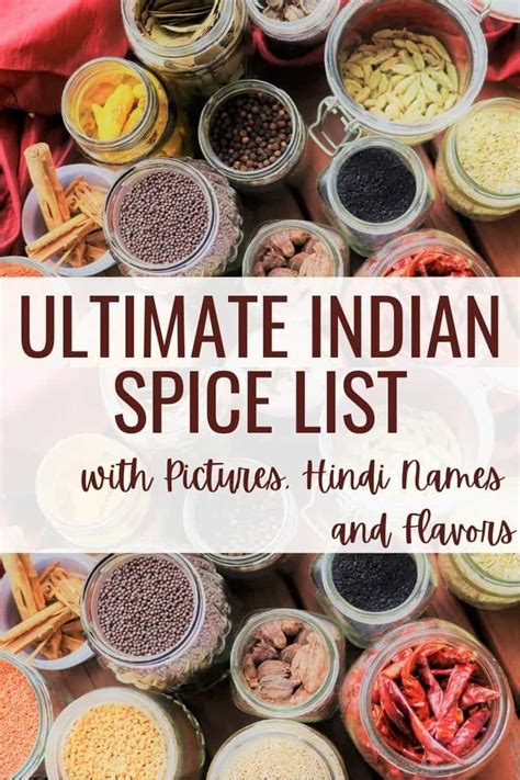 Ultimate Indian Spices List with Picture, Hindi Names & Flavors ...