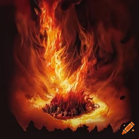 Modern metal album cover with fire on Craiyon