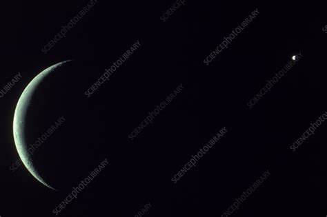 Crescent Moon and Venus - Stock Image - C003/2535 - Science Photo Library