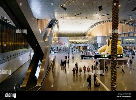 Interior of the new Hamad International airport in Doha Qatar Stock Photo, Royalty Free Image ...