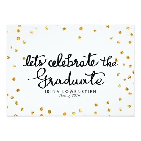 Glitter Confetti Lets Celebrate The Graduate Card | Zazzle