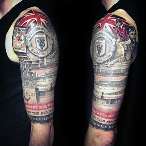 40 Manchester United Tattoo Designs für Männer – Fußball-Ideen - Mann Stil | Tattoo | Man utd ...