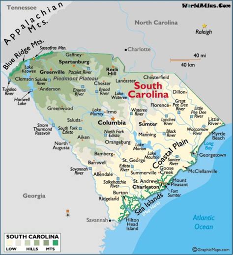 South Carolina Maps & Facts | South carolina beaches, South carolina vacation, South carolina travel