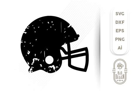 Distressed Football Helmet SVG - Football Svg (372639) | SVGs | Design ...