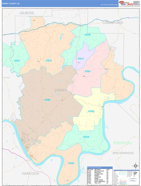 Perry County, IN Wall Map Color Cast Style by MarketMAPS - MapSales.com