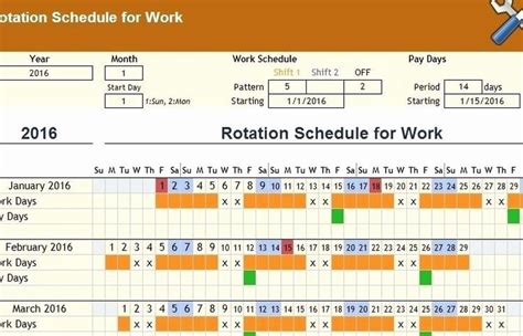 Monthly Shift Schedule Template Beautiful Monthly Staff Roster Template Free Employee and Shift ...