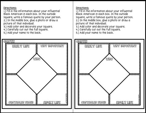 Black History Month Themed Square Quilt Pattern Digital and Printable - The Owl Teacher