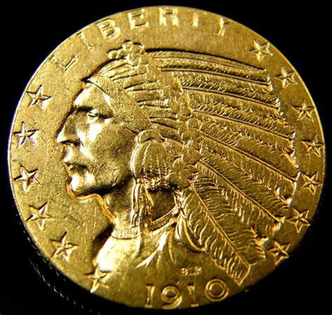 USA GOLD COIN 1910 FIVE DOLLARS INDIAN HEAD CO 159