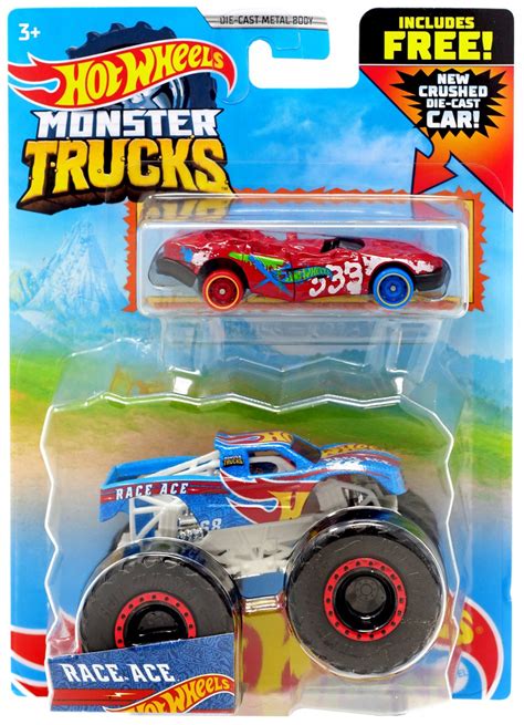 Hot Wheels Monster Trucks Race Ace 164 Diecast Car Crushed Die-Cast Car Mattel Toys - ToyWiz