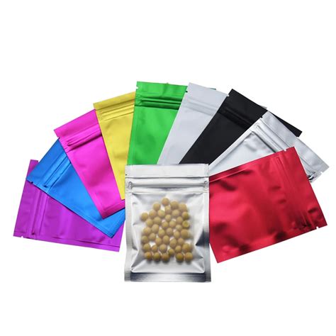 Mylar Food Ziplock Bag Retail Colored Matte Aluminum Foil Plastic Packaging Bags Flat Self Seal ...