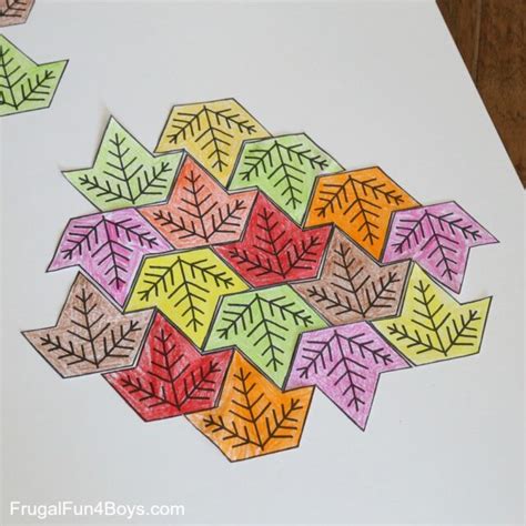 Leaf Tessellation Collaborative STEM Art Project - Frugal Fun For Boys ...