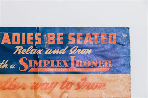 Simplex Ironer Sign Vintage Cardboard Advertising Laundry Room - Etsy ...