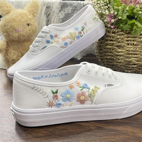 Vans for a Bride Bridal Sneakers Embroidered Wedding - Etsy