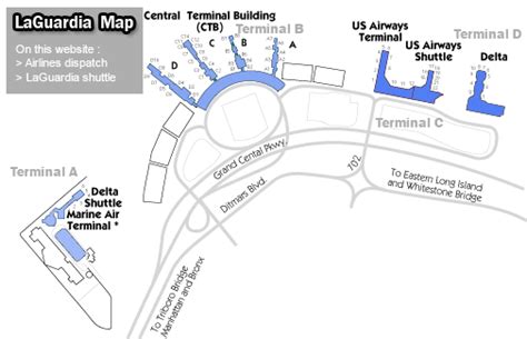 LaGuardia airport terminal map - LGA gates and terminals