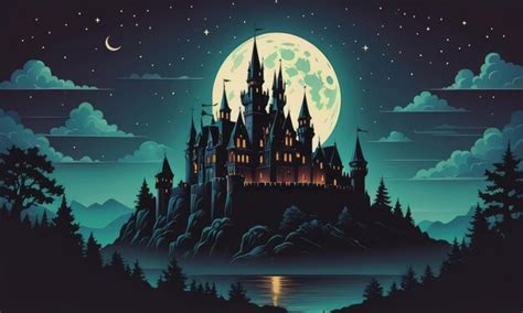 Premium AI Image | a dark castle in the night