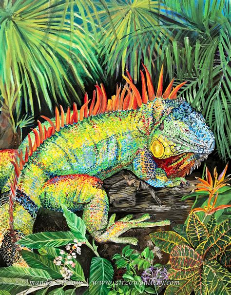 Rainbow Iguana | Limited-Edition Signed Print - Zirzow Gallery | Art by Amanda Zirzow