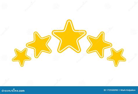 Five Stars Gold Isolated Icon Vector Illustration Stock Vector - Illustration of rank, button ...