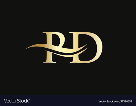 Gold pd letter logo design pd logo design pd logo Vector Image