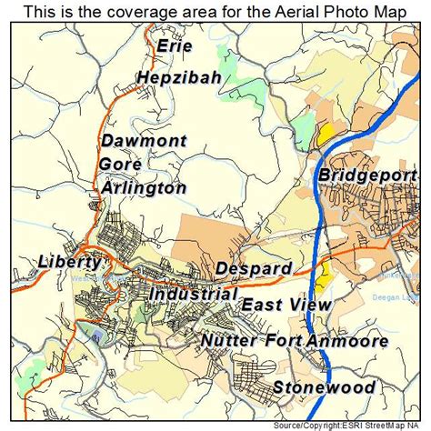 Aerial Photography Map of Clarksburg, WV West Virginia