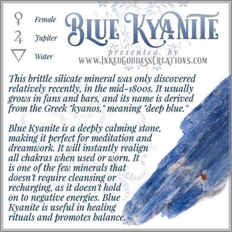 Blue Kyanite | Crystal healing stones, Spiritual crystals, Crystals ...