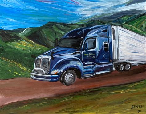 Custom Semi Truck Painting Acrylic on Canvas Commissioned - Etsy