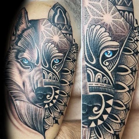 80 Siberian Husky Tattoo Designs For Men - Dog Ink Ideas