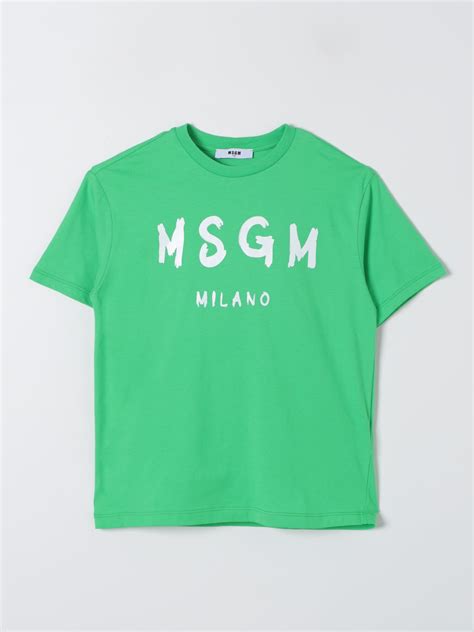 MSGM KIDS: T-shirt kids - Green | MSGM KIDS t-shirt S4MSJUTH012 online at GIGLIO.COM