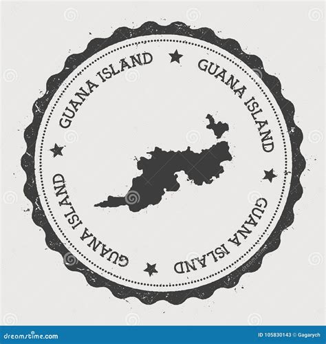 Guana Island sticker. stock vector. Illustration of retro - 105830143