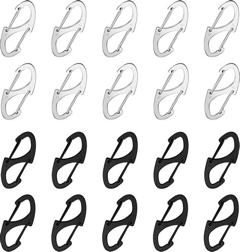 Amazon.com: 20 Pcs Small Carabiner Keychain Clip Alloy Snap Hook 1.6 Inch， Dual Wire Gate Clip ...