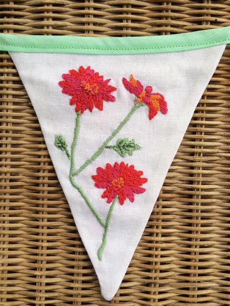 Embroidered Vintage Table Cloth Inspired Floral Bunting - Etsy UK | Vintage table, Table cloth ...