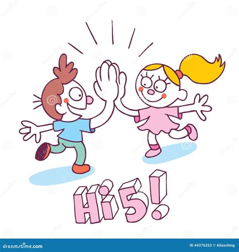 High five kids stock vector. Image of pose, force, comic - 44376253