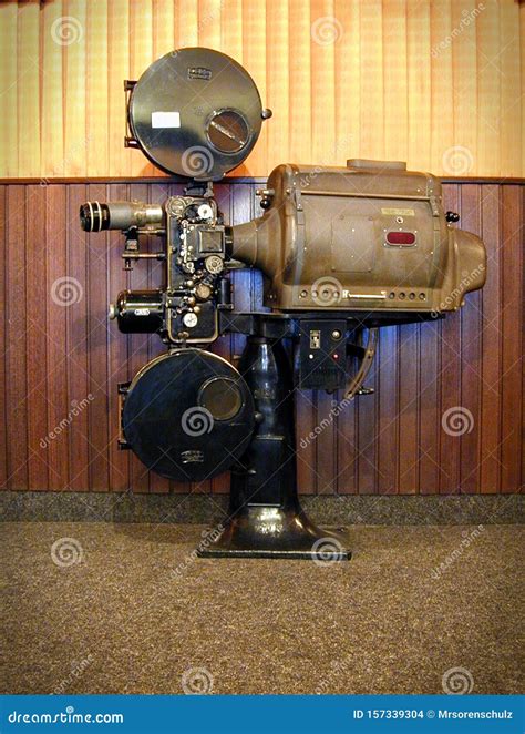 Vintage Professional 35mm Cinema Film Projector in a Movie Theatre Lobby Stock Photo - Image of ...