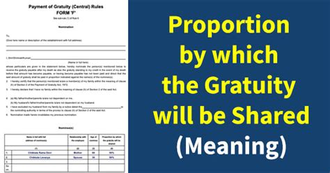 Proportion by which the Gratuity will be Shared Meaning