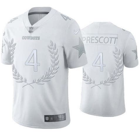 Cowboys Dak Prescott All-White Limited Platinum Jersey – US Sports Nation