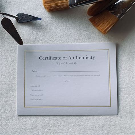 Modern Certificate Of Authenticity Art Template - Printable Calendars ...